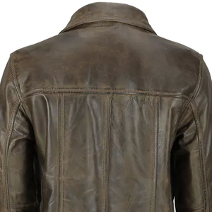 Chaqueta de Cuero Genuino para Hombre, Estilo Regular |   Chaqueta de Cuero Personalizada, Resistente al Viento, para Invierno, Estilo Urbano, OEM, ODM, Venta al Por Mayor - Product Image 6