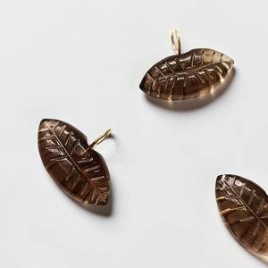 Colgante de cristal tallado en forma de labios de cuarzo ahumado, con diamantes de imitación, en oro y plata 925 para la creación de joyas DIY, collares y pendientes. - Product Image 2