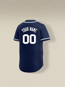 Camiseta de béisbol personalizada para hombre, camisa deportiva con botones y rayas rojas y negras, nombre y número - Product Image 6