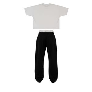 Ensemble décontracté pour homme en deux pièces, t-shirt à manches courtes avec imprimé, pantalon large, tenue de sport streetwear, mélange de coton, ensembles avec logo personnalisé - Product Image 3