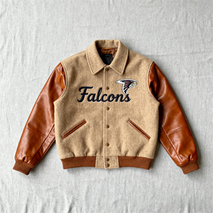 Chaqueta Varsity de Lana Personalizada con Mangas de Cuero, Chaqueta Letterman Cálida de Invierno para Hombre - Product Image 6