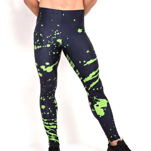 Collants de compression respirants personnalisés en Spandex/Polyester imprimés par transfert thermique pour hommes, avec bande élastique, pour entraînement et MMA - Product Image 1