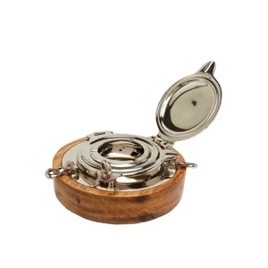 Cendrier en bois avec logo personnalisé gravé, de haute qualité, nautique, étanche à l'air, résistant à l'eau, cendriers à boussole uniques, cigarettes - Product Image 1