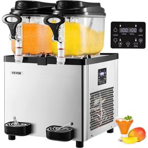 Macchina per Margarita Commerciale 700W 110V in Acciaio Inox, Dispenser per Bevande con 2 Serbatoi da 6L, 50 Bicchieri, per Smoothie e Bevande Congelate - Product Image 1