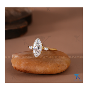 Marquise-Cut Three-Stone Engagement <b>Ring</b> for Women <b>Adjustable</b> Sparkling Diamond 925 Sterling <b>Silver</b> Elegant Band Jewelry Gift - Product Image 2