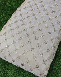 Tissu en dentelle à sequins brodés de perles pour Abaya, Kaftan, vêtements de mode, textile personnalisé, exportateur en gros - Product Image 4