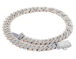 Cadena cubana de diamantes completamente chapada en oro amarillo S925 plata esterlina moissanita rodio plateado cadena de eslabones Hip Hop collares finos - Product Image 6