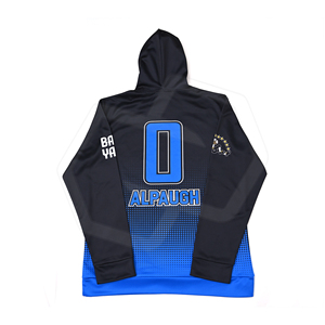 Sweat-shirt à capuche dégradé bleu-noir pour homme, coupe classique, en polyester, décontracté, pour l'automne, vêtement de sport, pull à manches longues, respirant - Product Image 2