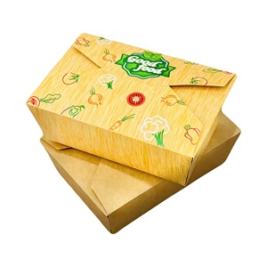 Wholesale Eco-Friendly Disposable Self Erecting Grease Leak Resistant Kraft <b>Paper</b> Cylinder Lunch Box for Food Takeout - Product Image 6