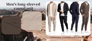Survêtement technique 2026 de qualité supérieure anti-boulochage, 10 couleurs, pour jogging décontracté, couleurs moka, gris, marine, noir, argent, olive - Product Image 6