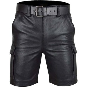 Men's Genuine Leather <b>Shorts</b> Custom Production Premium Quality Stylish Summer Streetwear Wear - Product Image 2