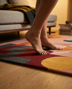 Carpet for Living Room Handmade Abstract Geometric Hand Tufted New Zealand Wool Cut Pile Area Rug Custom Modern Design - Product Image 4