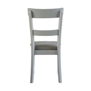 Juego de 2 sillas de comedor con cojín de asiento tapizado en gris bicolor, color gris perla - Product Image 5