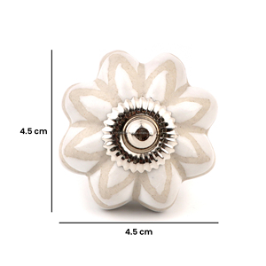 Pomos de Cerámica Blancos con Diseño Floral para Gabinetes |   Tirador de porcelana hecho a mano con diseño floral para cómodas, armarios y decoración de muebles - Product Image 5