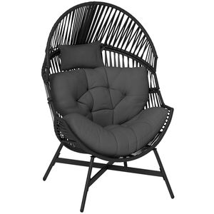Chaise longue moderne avec structure en métal et corde tressée, idéale pour le jardin, la maison, le balcon et les hôtels - Product Image 2