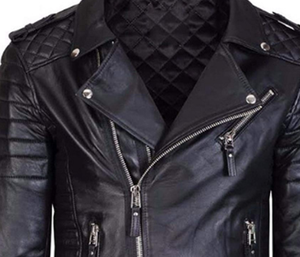 Blouson en cuir pour homme, style motard, classique, marron, effet vieilli, pour moto et course automobile, personnalisable avec le nom de l'équipe - Product Image 6