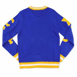 Alpha |   Kapa |   Pull-over col en V pour femme Alpha Sorority - Bordure noire/rose - Style preppy - Manches longues - Couleurs contrastées - Product Image 3