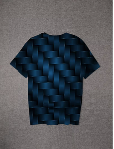 T-shirt à manches courtes pour homme, col rond, motif géométrique, coupe ajustée, respirant, polyester, vêtement décontracté, tissu tissé, impression par sublimation - Product Image 4
