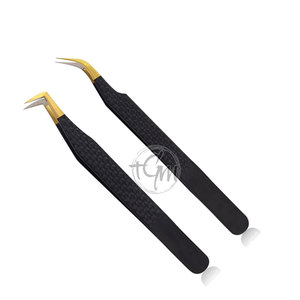 Pinzas para pestañas con punta curvada de precisión, herramienta de extensión de pestañas, accesorio de belleza de acero inoxidable para uso en salón - Product Image 2