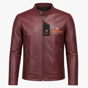 Vestes en cuir pour hommes en gros, manteaux à col rabattu, blousons bombardiers en cuir pour hommes, vestes décontractées pour hommes, conception avec service OEM - Product Image 5