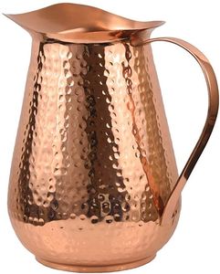 Ensemble de carafes en cuivre pour la conservation de l'eau selon la tradition, ensemble en métal avec verres, durable, réutilisable, vaisselle de cuisine et de salle à manger. - Product Image 4