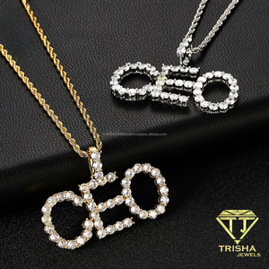 จี้เพชรโมอิสซาไนต์แบบ Iced Out สั่งทำได้ พร้อมสร้อยเชือก สไตล์ฮิปฮอป สำหรับผู้ชายและผู้หญิง - Product Image 2