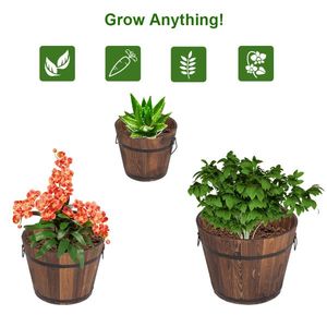 Ensemble de trois pots en bois renforcés et anticorrosion pour l'extérieur 41101629 Similaires pour les fleurs et les plantes - Product Image 5