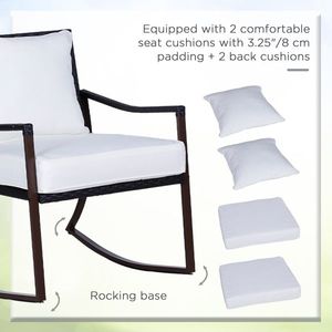 Conjunto de Bistró con Sillas Mecedoras para Patio, para Relajarse en el Jardín - Product Image 6