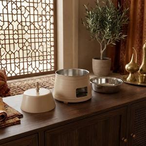 Réchaud alimentaire rond minimaliste en acier inoxydable avec finition mate pour fêtes à domicile modernes et restaurants de prestige - Product Image 3