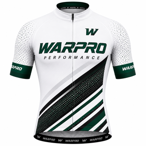 Maillot de Ciclismo WARPRO para Hombre, Manga Corta, Blanco y Verde, Transpirable, de Poliéster con Estampado por Sublimación, Talla M para Adulto - Product Image 2