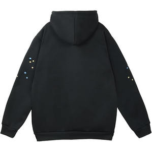Sudadera con Capucha Negra de Invierno, Diseño de Esqueleto Atrevido, Capucha con Cordón Ajustable, 100% Algodón Felpa, Secado Rápido, Transpirable, Destacada - Product Image 2