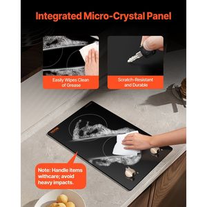 Piano Cottura a Induzione Elettrico da Incasso 3500W con 2 Controlli a Manopola e 12 Impostazioni di Temperatura, Piano Cottura a Induzione a 2 Fuochi - Product Image 5