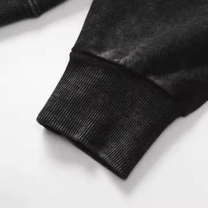 Sudadera con Capucha Negra para Hombre, 100% Algodón, Impermeable, Felpa Francesa Lavada, Personalización con Estampado Frontal, Ropa de Invierno - Product Image 4