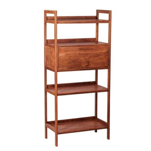 Modern Wood Etagere Shelf with 4 Shelves and 1 <b>Drawer</b> Freestanding Bookcase for Living Room Home Furniture - Product Image 2