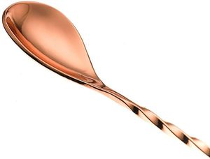 Cuillère à bar en métal de qualité supérieure, ustensile de mélange pour cocktails en acier inoxydable, outil de brassage à long manche pour la restauration et la maison - Product Image 4