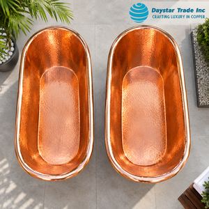 Baignoire autoportante Daystar Trade Exclusive en cuivre de qualité supérieure, personnalisée, en cuivre pur, écologique, de forme ovale, style luxueux - Product Image 2