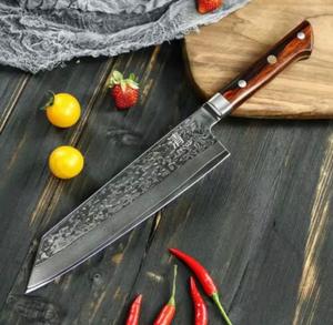 Premium Eco-Friendly Damascus Steel Chef <b>Knife</b> <b>Sharp</b> Blade Wood Handle Non-Stick Coating Dishwasher Safe Ambidextrous <b>Kitchen</b> - Product Image 5