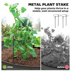 Bac à potager surélevé gris foncé 2,13 m x 0,91 m x 0,30 m avec 2 piquets métalliques pour plantes, pour le jardinage et les fournitures de jardin - Product Image 5