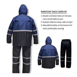 Sportwear Outdoor Wear Hot Selling Waterproof Breathable Hooded Reversible Eco-Friendly <b>Rain</b> Coat Men's <b>Rain</b> <b>Jacket</b> Pants <b>Rain</b> - Product Image 2