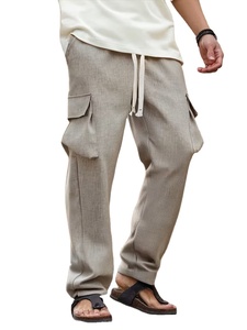 กางเกงลำลองผู้ชายอเนกประสงค์ หลายกระเป๋า ระบายอากาศได้ดี ผ้าโพลีเอสเตอร์ 100% ทรงขากว้าง เอวผูกเชือก ลายพิมพ์-สำหรับทุกคน - Product Image 5