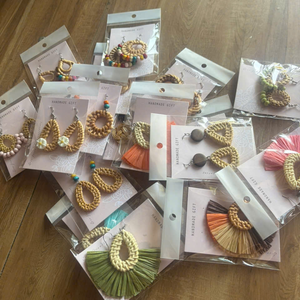 Pendientes de Aro de Ratán Tejido, Joyería de Bambú Hecha a Mano, Estilo Bohemio, Accesorios Ecológicos Hechos en Vietnam - Product Image 5