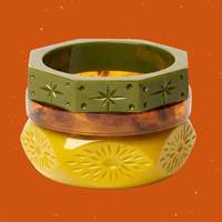 Bracelet jonc en résine à motifs floraux, ensemble de bijoux empilables colorés et tendance, fait main, couleurs et logo personnalisables, cadeau de mariage de collection