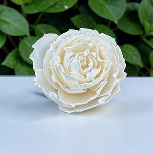 Flores de Madera Sola Hechas a Mano, Sostenibles, Clásicas, Color Marfil, Tamaño: 8.5 CM, Varilla de Fibra de Planta de Sesbania de Tailandia - Product Image 3