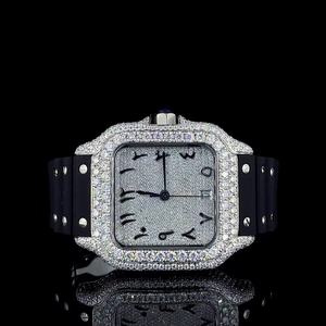 Montre de luxe à mouvement à quartz et cadran en verre, ornée de moissanite, idéale pour les occasions spéciales et le style quotidien - Product Image 5