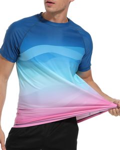 Camiseta de Baño Azul para Hombre, Elegante, de Manga Corta, Secado Rápido y Transpirable - Product Image 6