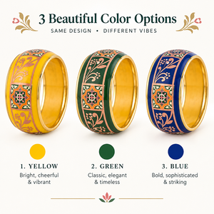 Brazalete de Latón con Esmalte Amarillo Hecho a Mano, Brazalete Tradicional Indio con Diseño Floral Meenakari, Joyería de Moda Personalizada al por Mayor B2B - Product Image 3