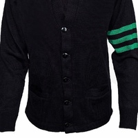 Cardigan en tricot unisexe pour femme, col en V, manches longues, fermeture boutonnée, broderie, style vintage, 100% acrylique, respirant, hiver