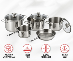 Juego de Ollas de Cocina de Acero Inoxidable de 8 Piezas, Diseño Moderno y Lujoso, Apto para Horno y Lavavajillas, para Cocina Comercial y Doméstica - Product Image 5