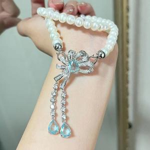 Collier de perles d'eau douce Saturn, nouveau produit, pour femme, 7-8 mm, design léger et luxueux, avec chaîne de clavicule, collection de niche - Product Image 2