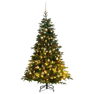 Sapin de Noël Artificiel Articulé avec 300 LED et Ensemble de Boules 210 cm pour une Décoration Festive - Product Image 1